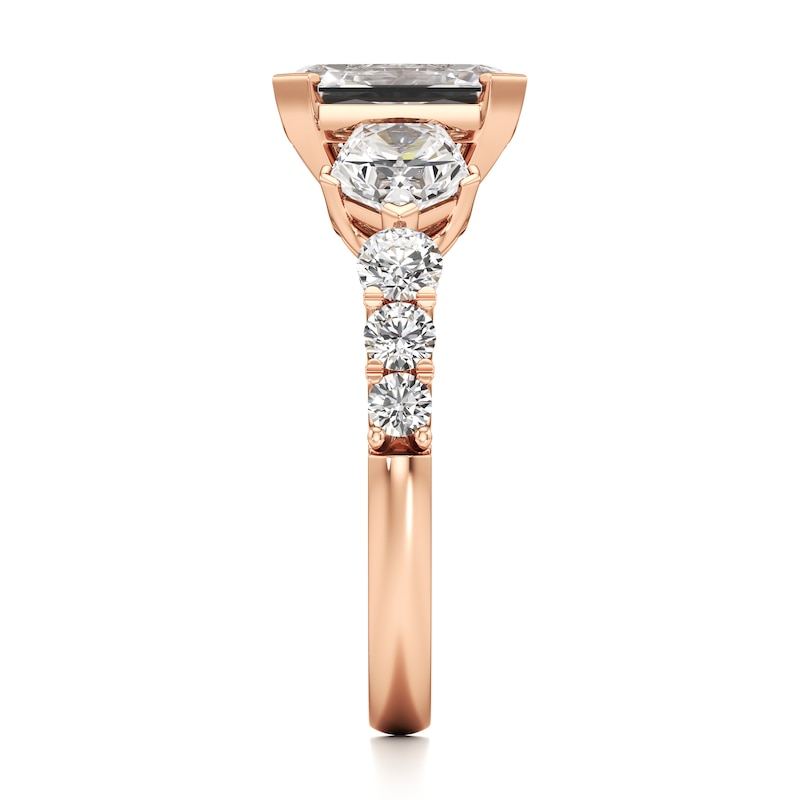 Main Image 3 of J'Lure Imperial-Emerald Step-Cut Lab-Grown Diamond Engagement Ring 3-1/2 ct tw 18K Rose Gold