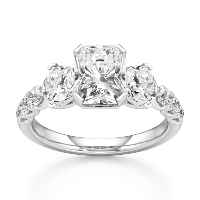 Main Image 1 of J'Lure Radiant Brilliant-Cut Lab-Grown Diamond Engagement Ring 3-1/2 ct tw 18K White Gold