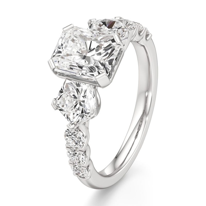 Main Image 4 of J'Lure Radiant Brilliant-Cut Lab-Grown Diamond Engagement Ring 3-1/2 ct tw 18K White Gold
