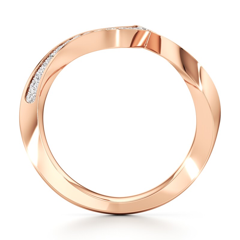 Main Image 2 of J'Lure Lab-Created Diamond Contour Wedding Band 1/5 ct tw 18K Rose Gold
