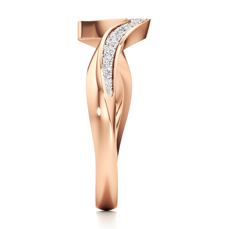 Main Image 3 of J'Lure Lab-Created Diamond Contour Wedding Band 1/5 ct tw 18K Rose Gold