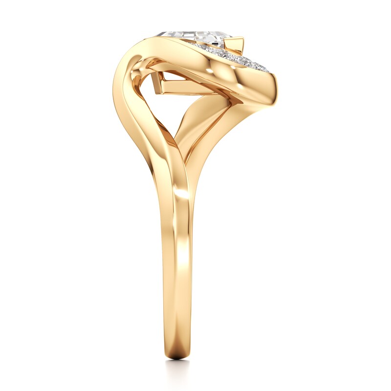 Main Image 3 of J'Lure Shield Step-Cut Lab-Grown Diamond Engagement Ring 1 ct tw 18K Yellow Gold