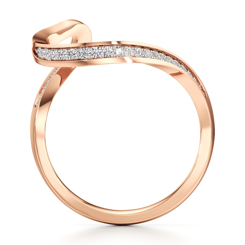 Main Image 2 of J'Lure Lab-Grown Diamond Contour Wedding Band 1/6 ct tw 18K Rose Gold