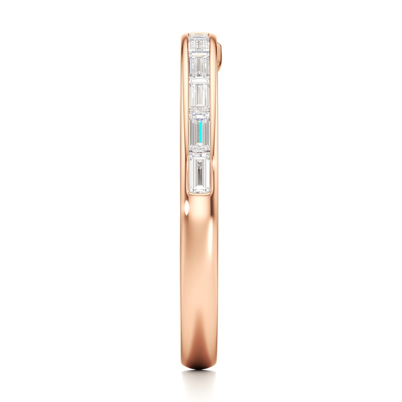 Main Image 3 of J'Lure Baguette-Cut Lab-Grown Diamond Contour Wedding Band 3/8 ct tw 18K Rose Gold