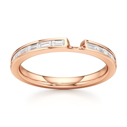 J'Lure Baguette-Cut Lab-Grown Diamond Contour Wedding Band 3/8 ct tw 18K Rose Gold