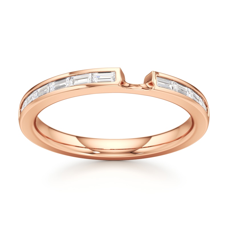 Main Image 1 of J'Lure Baguette-Cut Lab-Grown Diamond Contour Wedding Band 3/8 ct tw 18K Rose Gold