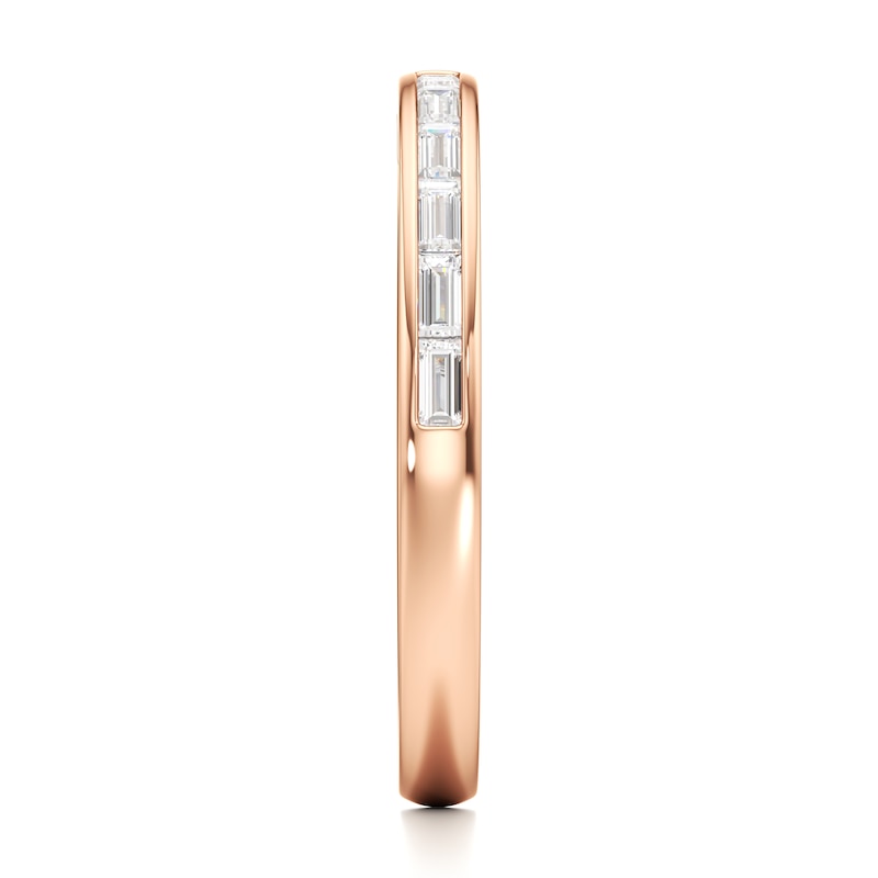 Main Image 3 of J'Lure Baguette-Cut Lab-Grown Diamond Contour Wedding Band 3/8 ct tw 18K Rose Gold