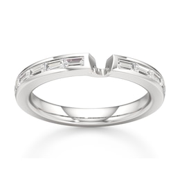 J'Lure Baguette-Cut Lab-Grown Diamond Contour Wedding Band 3/8 ct tw 18K White Gold