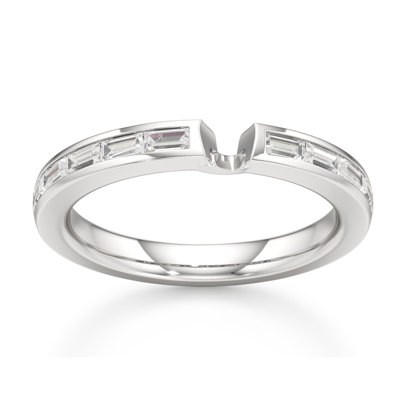 Main Image 1 of J'Lure Baguette-Cut Lab-Grown Diamond Contour Wedding Band 3/8 ct tw 18K White Gold