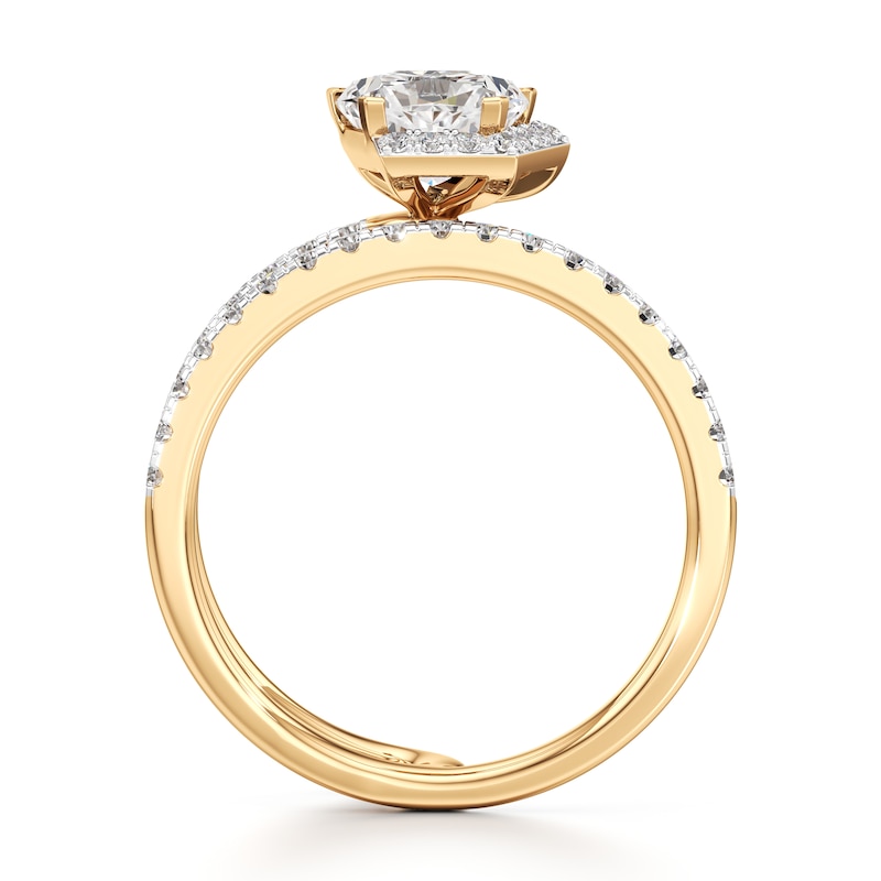 Main Image 2 of J'Lure Pentagon Brilliant-Cut Lab-Grown Diamond Spiral Engagement Ring 1-3/8 ct tw 18K Yellow Gold