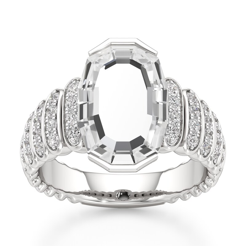Main Image 1 of J'Lure Oval Portrait-Cut Lab-Grown Diamond Engagement Ring 3-3/8 ct tw 18K White Gold