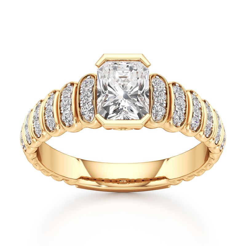 Main Image 1 of J'Lure Radiant Brilliant-Cut Lab-Grown Diamond Engagement Ring 1-1/4 ct tw 18K Yellow Gold