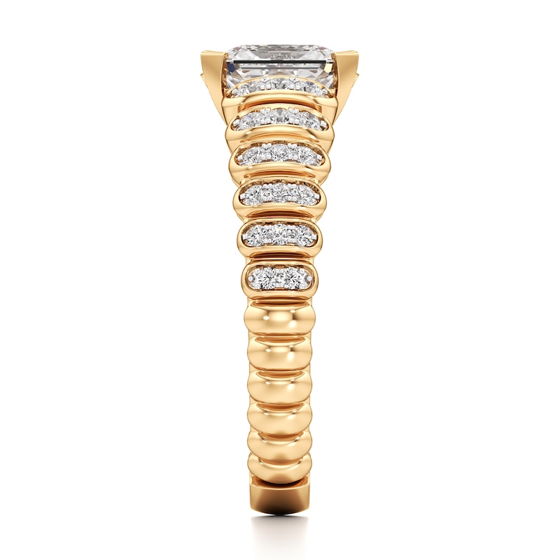 Main Image 3 of J'Lure Radiant Brilliant-Cut Lab-Grown Diamond Engagement Ring 1-1/4 ct tw 18K Yellow Gold