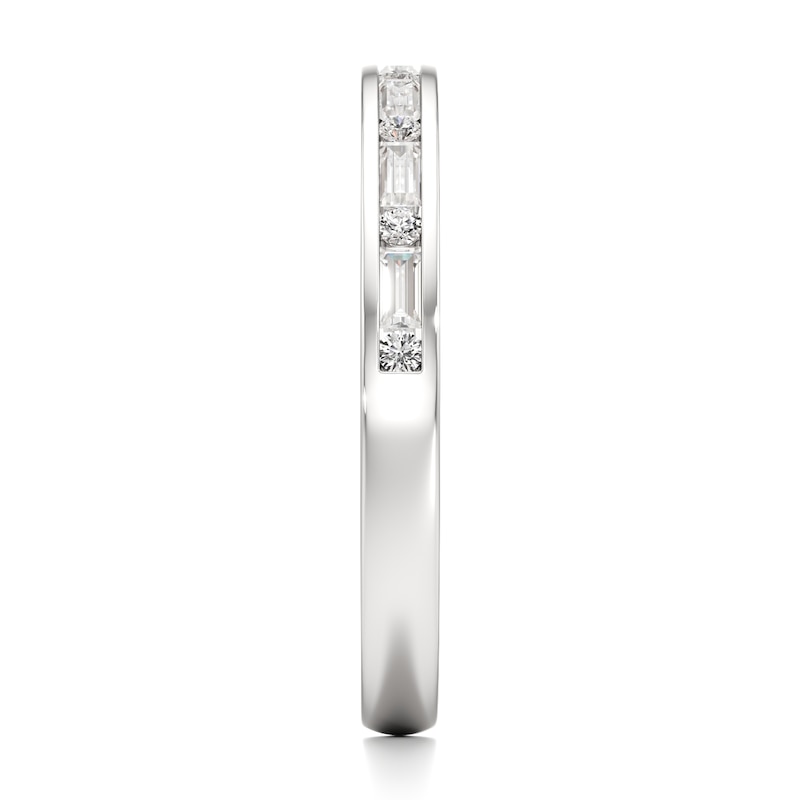 Main Image 3 of J'Lure Baguette & Round-Cut Lab-Grown Diamond Wedding Band 1/3 ct tw 18K White Gold