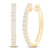 Thumbnail Image 2 of Lab-Grown Diamond Oval Hoop Earrings 1/2 ct tw 14K Yellow Gold