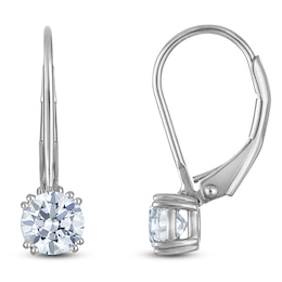 Round-Cut Lab-Grown Diamond Solitaire Drop Earrings 1 ct tw 14K White Gold (SI2/F)