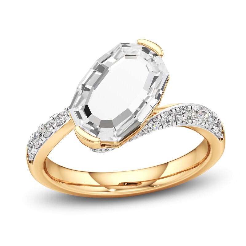 Main Image 1 of J'Lure Oval Portrait-Cut Lab-Grown Diamond Engagement Ring 2-1/2 ct tw 18K Yellow Gold