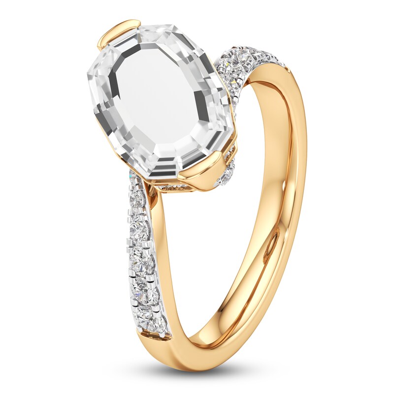 Main Image 2 of J'Lure Oval Portrait-Cut Lab-Grown Diamond Engagement Ring 2-1/2 ct tw 18K Yellow Gold