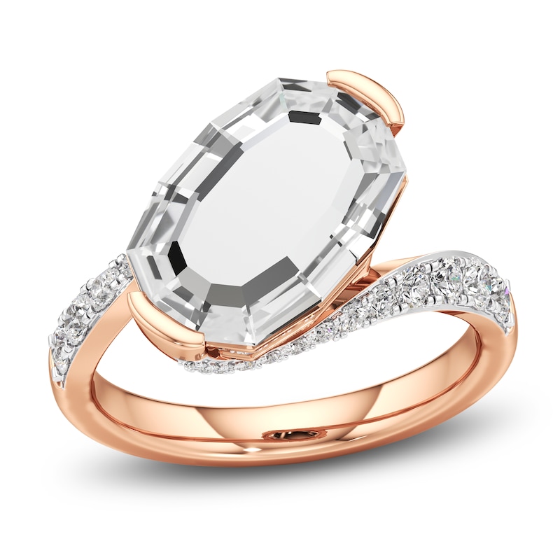 Main Image 1 of J'Lure Oval Portrait-Cut Lab-Grown Diamond Engagement Ring 3-1/2 ct tw 18K Rose Gold
