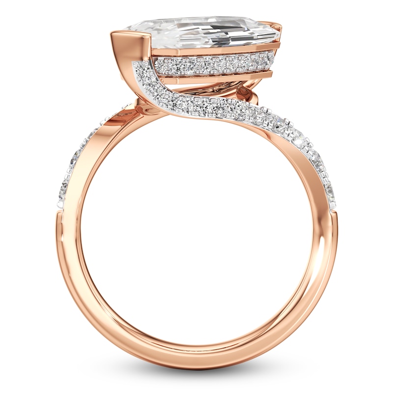 Main Image 4 of J'Lure Oval Portrait-Cut Lab-Grown Diamond Engagement Ring 3-1/2 ct tw 18K Rose Gold