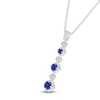 Thumbnail Image 2 of Blue & White Lab-Created Sapphire Drop Necklace Sterling Silver 18"