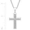 Thumbnail Image 4 of Men's Diamond Accent Cross Necklace Stainless Steel 24"