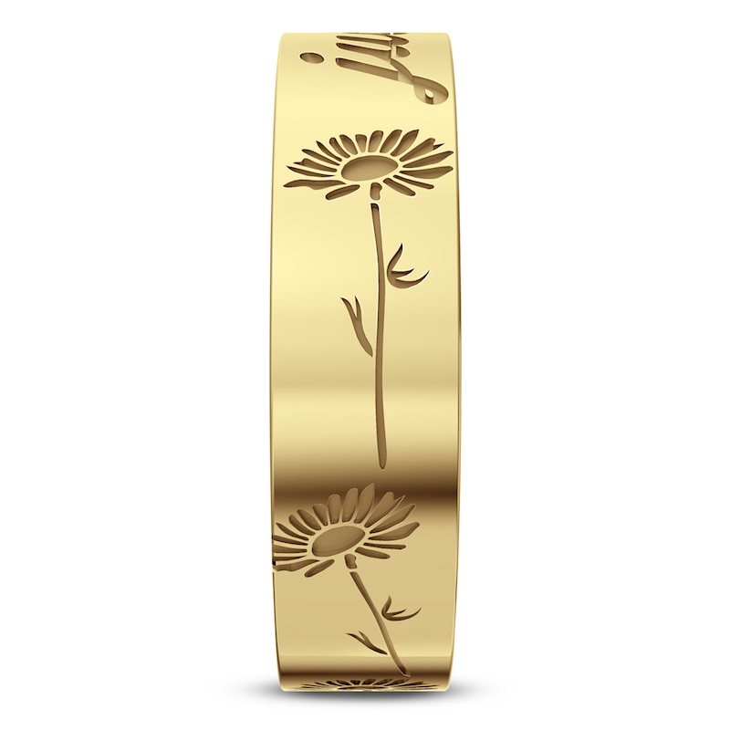 Main Image 2 of Birth Flower & Name Ring 14K Yellow Gold