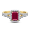 Thumbnail Image 3 of Rectangle-Cut Natural Ruby Ring 1/3 ct tw 14K Yellow Gold