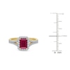 Thumbnail Image 4 of Rectangle-Cut Natural Ruby Ring 1/3 ct tw 14K Yellow Gold