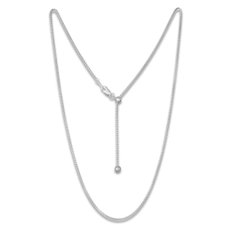 Adjustable Box Chain Necklace 1.45mm Solid Sterling Silver 24"