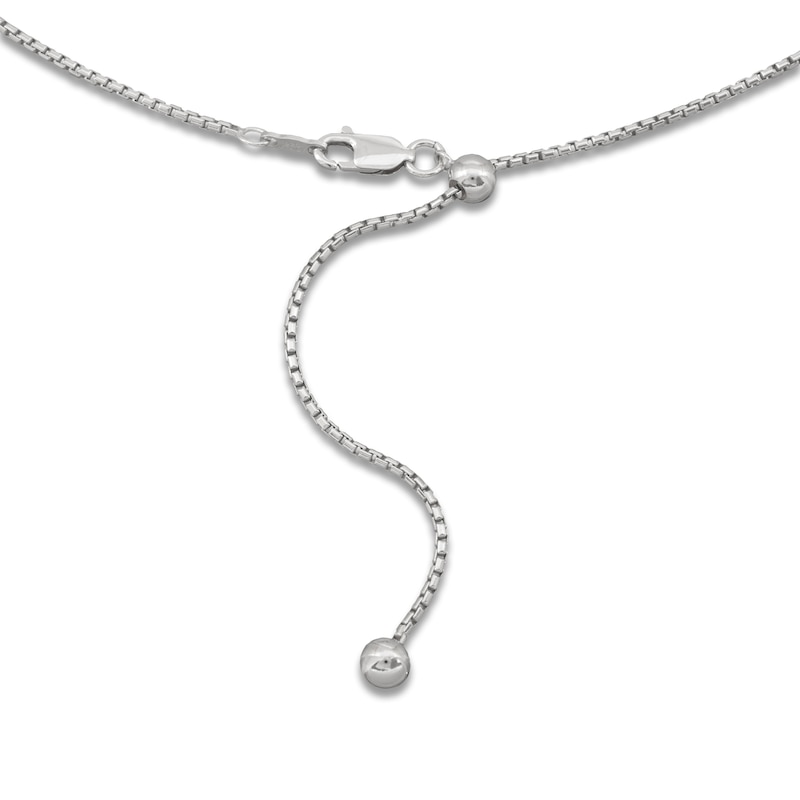 Main Image 2 of Adjustable Box Chain Necklace 1.45mm Solid Sterling Silver 24"