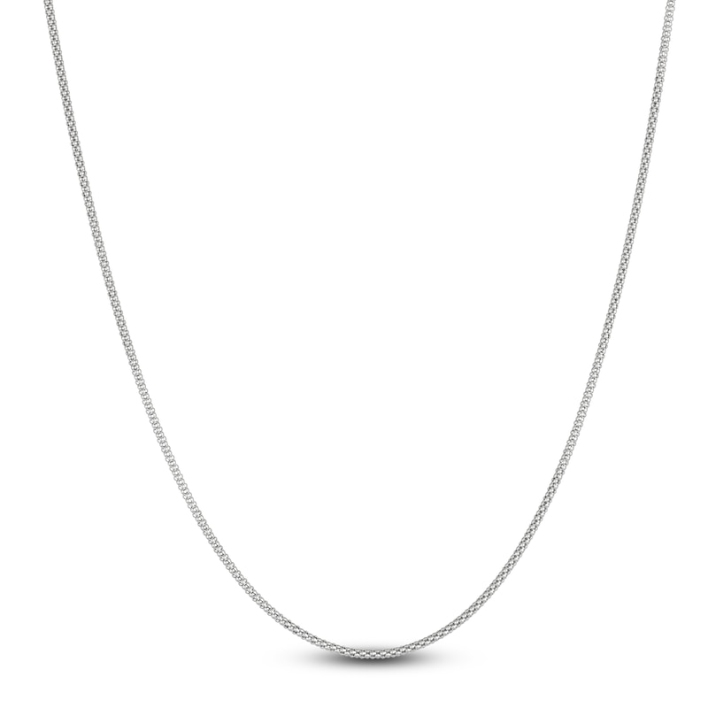Main Image 2 of Popcorn Chain Necklace 1.6mm Semi-Solid Sterling Silver 18"