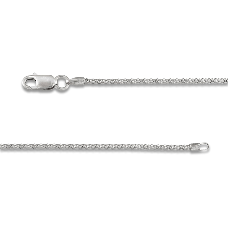 Main Image 4 of Popcorn Chain Necklace 1.6mm Semi-Solid Sterling Silver 18"