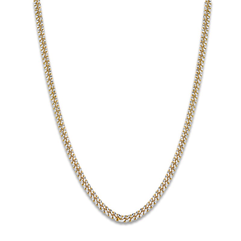 Main Image 2 of Cuban Curb Chain Necklace 4mm Solid 14K Yellow Gold 20"