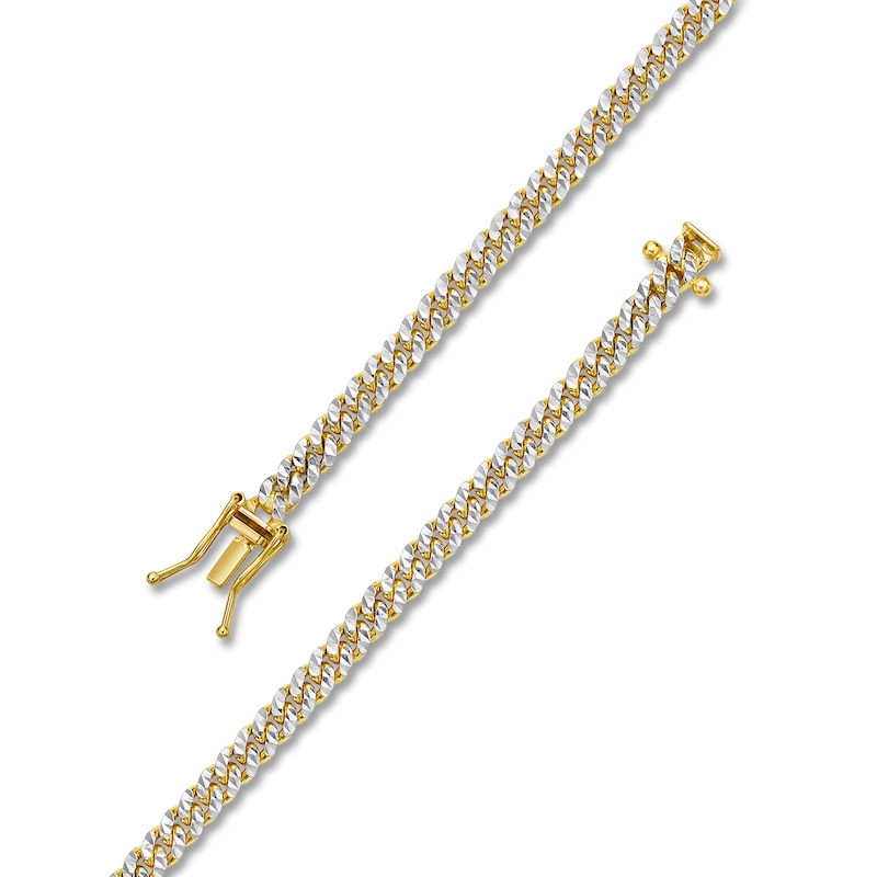 Main Image 4 of Cuban Curb Chain Necklace 4mm Solid 14K Yellow Gold 20"