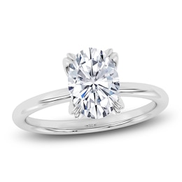 Certified Oval-Cut Diamond Solitaire Engagement Ring 2 ct tw 18K White Gold (SI2/G)