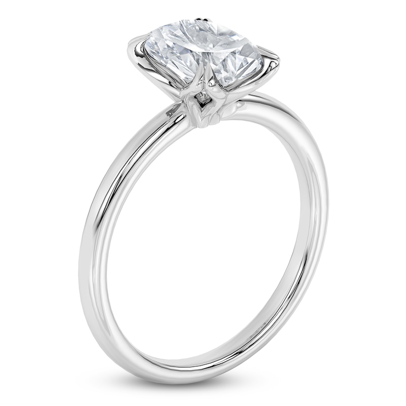 Main Image 2 of Certified Oval-Cut Diamond Solitaire Engagement Ring 2 ct tw 18K White Gold (SI2/G)