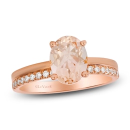 Le Vian Oval-Cut Natural Morganite & Pink Sapphire Ring 1/8 ct tw Diamonds 14K Strawberry Gold