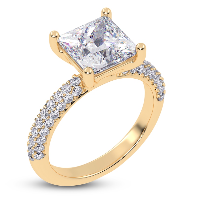 Main Image 2 of Princess-Cut Lab-Grown Diamond Engagement Ring 2-1/2 ct tw 14K Yellow Gold