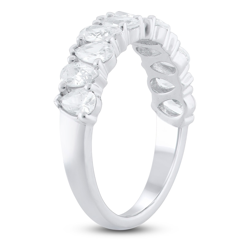 Main Image 2 of Pear-Shaped Lab-Grown Diamond Alternating Anniversary Ring 1-1/2 ct tw 14K White Gold