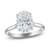 Thumbnail Image 1 of Oval-Cut Lab-Grown Diamond Solitaire Plus Engagement Ring 3 ct tw Platinum (VS2/F)