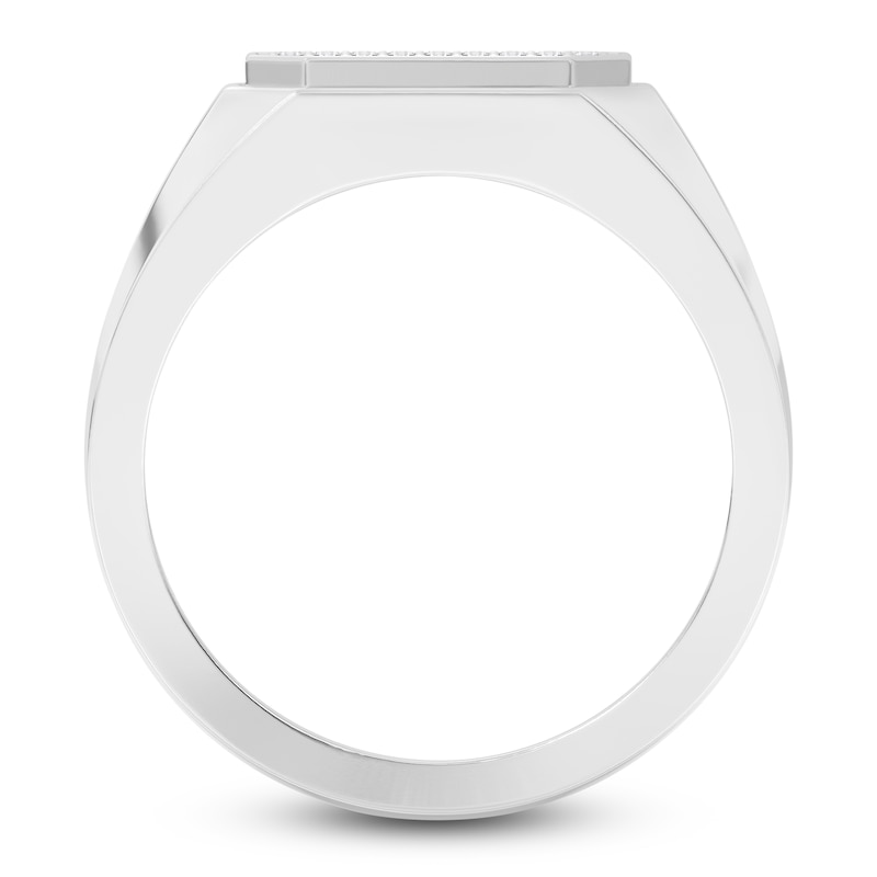 Main Image 3 of Men's Multi-Diamond Octagon Ring 1/4 ct tw Sterling Silver