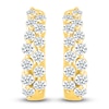 Thumbnail Image 1 of Diamond Two-Row Hoop Earrings 3/4 ct tw 10K Yellow Gold