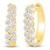 Thumbnail Image 2 of Diamond Two-Row Hoop Earrings 3/4 ct tw 10K Yellow Gold