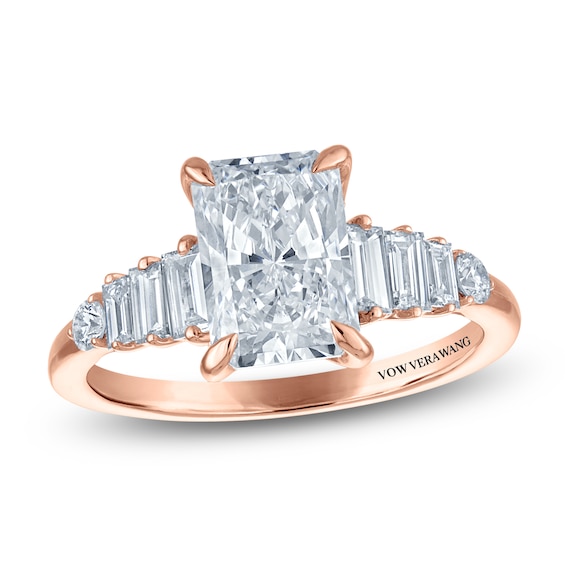 Vera Wang VOW Radiant-Cut Lab-Grown Diamond Engagement Ring 2-5/8 ct tw 14K Rose Gold