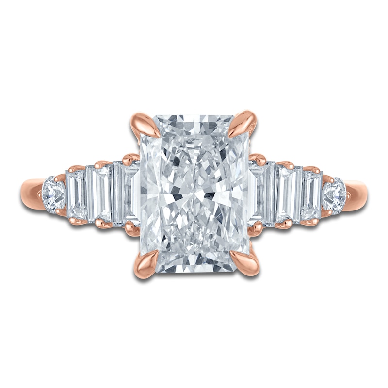 Main Image 3 of Vera Wang VOW Radiant-Cut Lab-Grown Diamond Engagement Ring 2-5/8 ct tw 14K Rose Gold