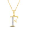 Thumbnail Image 1 of Diamond Initial F Necklace 1/20 ct tw 10K Yellow Gold 18"