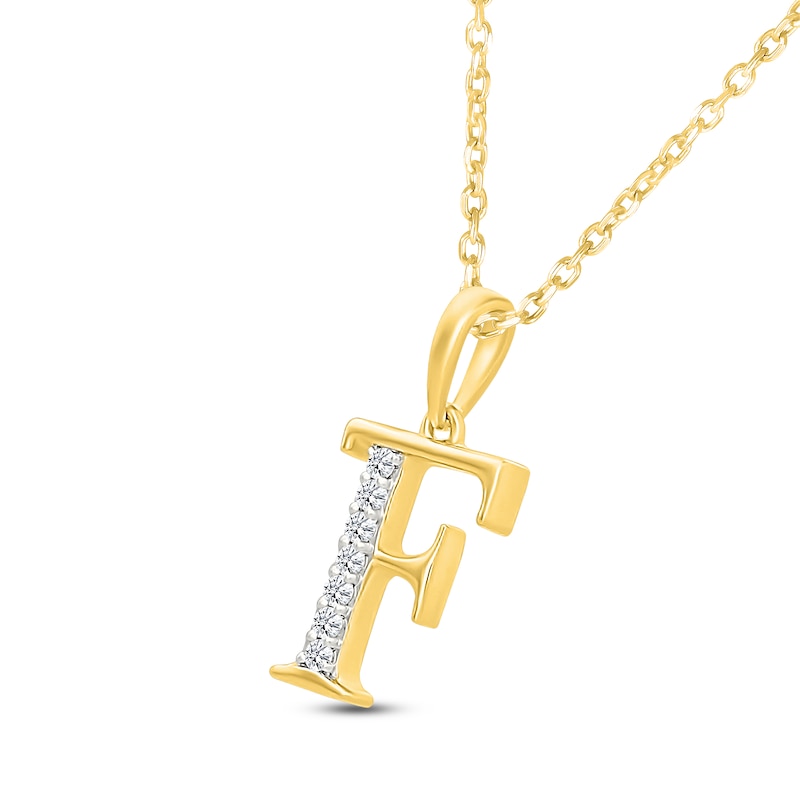 Main Image 2 of Diamond Initial F Necklace 1/20 ct tw 10K Yellow Gold 18"