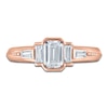 Thumbnail Image 3 of Vera Wang VOW Emerald & Baguette-Cut Diamond Three-Stone Engagement Ring 1 ct tw 14K Rose Gold