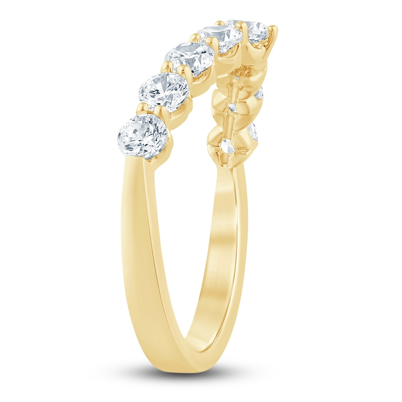 Main Image 2 of Lab-Grown Diamond Contour Anniversary Ring 1 ct tw 14K Yellow Gold